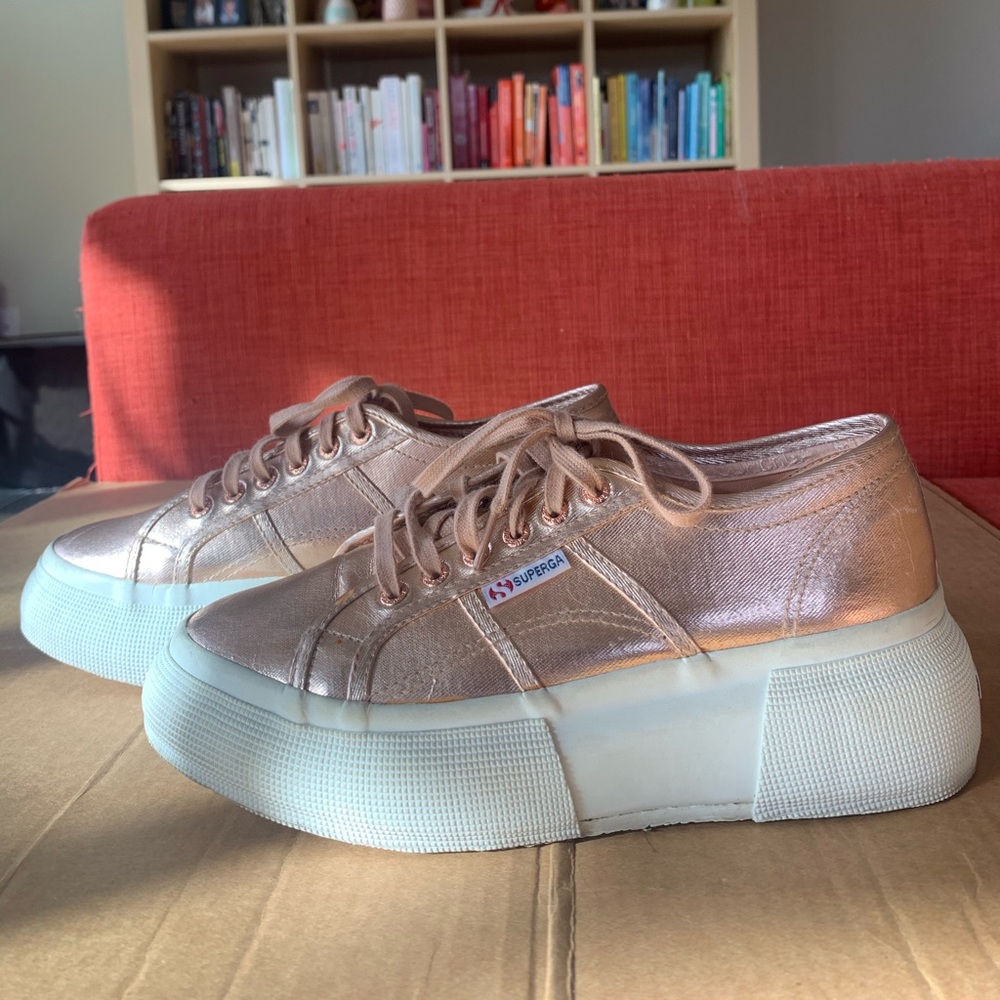 Rose Gold Platform Sneaker- GREAT condition!